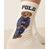 Polo Ralph Lauren Bear Sock In Cream