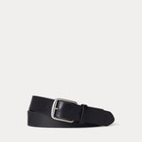 Ralph Lauren Signature Pony Leather Belt In Black