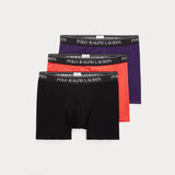 Polo Ralph Lauren Stretch Cotton Boxer Brief 3-Pack in Blk/Orange/Purple