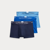 Polo Ralph Lauren Stretch Cotton Boxer Shorts 3-Pack in Cr Nvy/Saph Star/Brmd