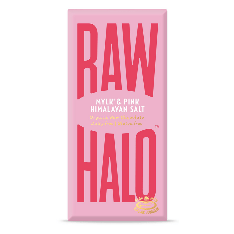 Raw Halo Mylk and Pink Himalayan Salt Chocolate Bar 70g