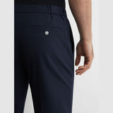 Found Stretch Slim Fit Drawstring Trousers in Navy