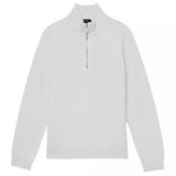 Reiss Aldershot Textured-Knit Half-Zip Wool Sweater In White