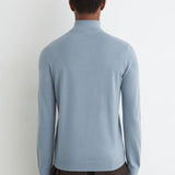 Reiss Blackhall Merino Wool Half-Zip Funnel-Neck Jumper In Armour Blue