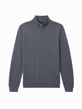 Reiss Blackhall Merino Wool Half-Zip Jumper In Airforce Blue