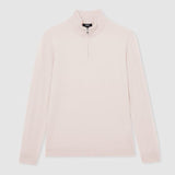 Reiss Blackhall Merino Wool Half-Zip Jumper in Beige