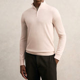 Reiss Blackhall Merino Wool Half-Zip Jumper in Beige