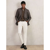 Reiss Blackhall Merino Wool Half-Zip Jumper in Chocolate Brown