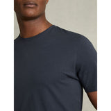 Reiss Bless Cotton Crew Neck T-Shirt in Airforce Blue