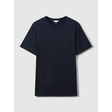 Reiss Bless Cotton Crew Neck T-Shirt in Navy
