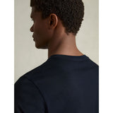 Reiss Bless Cotton Crew Neck T-Shirt in Navy
