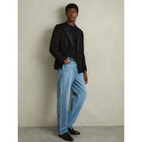 Reiss Bless Cotton Crew Neck T-Shirt in Navy