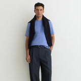 Reiss Bless Cotton Crew-Neck Tailored-Fit T-Shirt in Cornflower Blue