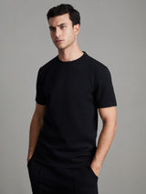 Reiss Bradley Interlock T-Shirt Navy