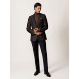 Reiss Caine Merino Wool Roll-Neck Jumper in Chocolate Brown