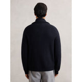 Reiss Cannon Shawl-Collar Cardigan With Wool in Navy