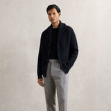 Reiss Cannon Shawl-Collar Cardigan With Wool in Navy