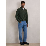 Reiss Charming Wool And Cashmere Half-Zip Jumper in Forest Green
