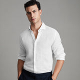Reiss Core Ruban Long Sleeve Linen Shirt White