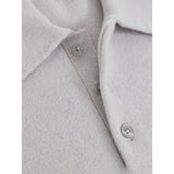 Reiss Deansgate Wool-Blend Polo Jumper with Cashmere in Ice Grey