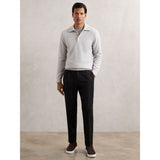 Reiss Deansgate Wool-Blend Polo Jumper with Cashmere in Ice Grey