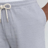 Reiss Drawstring Textured Jacquard Nicola Shorts In Soft Blue