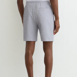 Reiss Drawstring Textured Jacquard Nicola Shorts In Soft Blue