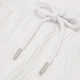 Reiss Drawstring Textured Wave Shorts In White