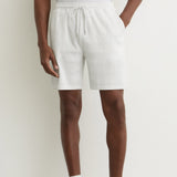 Reiss Drawstring Textured Wave Shorts In White