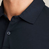 Reiss Earl Air-Water Cotton Polo Shirt in Navy