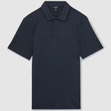 Reiss Earl Air-Water Cotton Polo Shirt in Navy