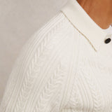Reiss Evesham Cable-Knit Jumper With Wool in Winter White