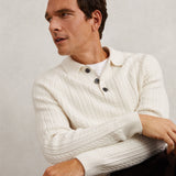 Reiss Evesham Cable-Knit Jumper With Wool in Winter White