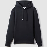 Reiss Fabien Premium Interlock-Jersey Hoodie in Navy Blue
