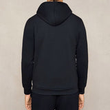Reiss Fabien Premium Interlock-Jersey Hoodie in Navy Blue