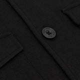 Reiss Finley Twill Twin-Pocket Overshirt in Black