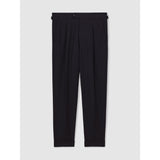 Reiss Flush Wool-Blend Slim-Fit Cuffed Trousers in Navy