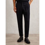Reiss Flush Wool-Blend Slim-Fit Cuffed Trousers in Navy