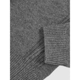 Reiss Foulton Wool-Cashmere Reverse-Seam Jumper in Mid Grey Melange