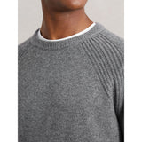 Reiss Foulton Wool-Cashmere Reverse-Seam Jumper in Mid Grey Melange