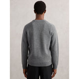 Reiss Foulton Wool-Cashmere Reverse-Seam Jumper in Mid Grey Melange