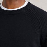 Reiss Foulton Wool-Cashmere Reverse-Seam Jumper in Navy