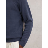 Reiss Foulton Wool-Cashmere Reverse-Seam Jumper in Oceanic Blue