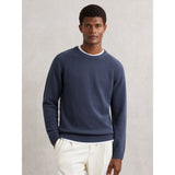 Reiss Foulton Wool-Cashmere Reverse-Seam Jumper in Oceanic Blue
