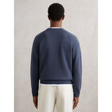 Reiss Foulton Wool-Cashmere Reverse-Seam Jumper in Oceanic Blue