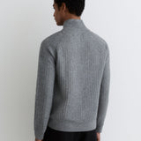 Reiss Funnel Textured Jumper Grey Melange