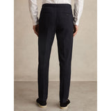 Reiss Gerrard Stretch Pique Drawstring Trousers In Navy