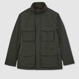 Reiss Glick Four-Pocket Hooded Jacket With Removable Gilet In Dark Green