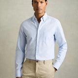 Reiss Greenwich Slim-Fit Button-Down Collar Cotton Oxford Shirt in Soft Blue