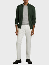 Reiss Hampshire Merino Wool Zip-Through Cardigan In Kale Green